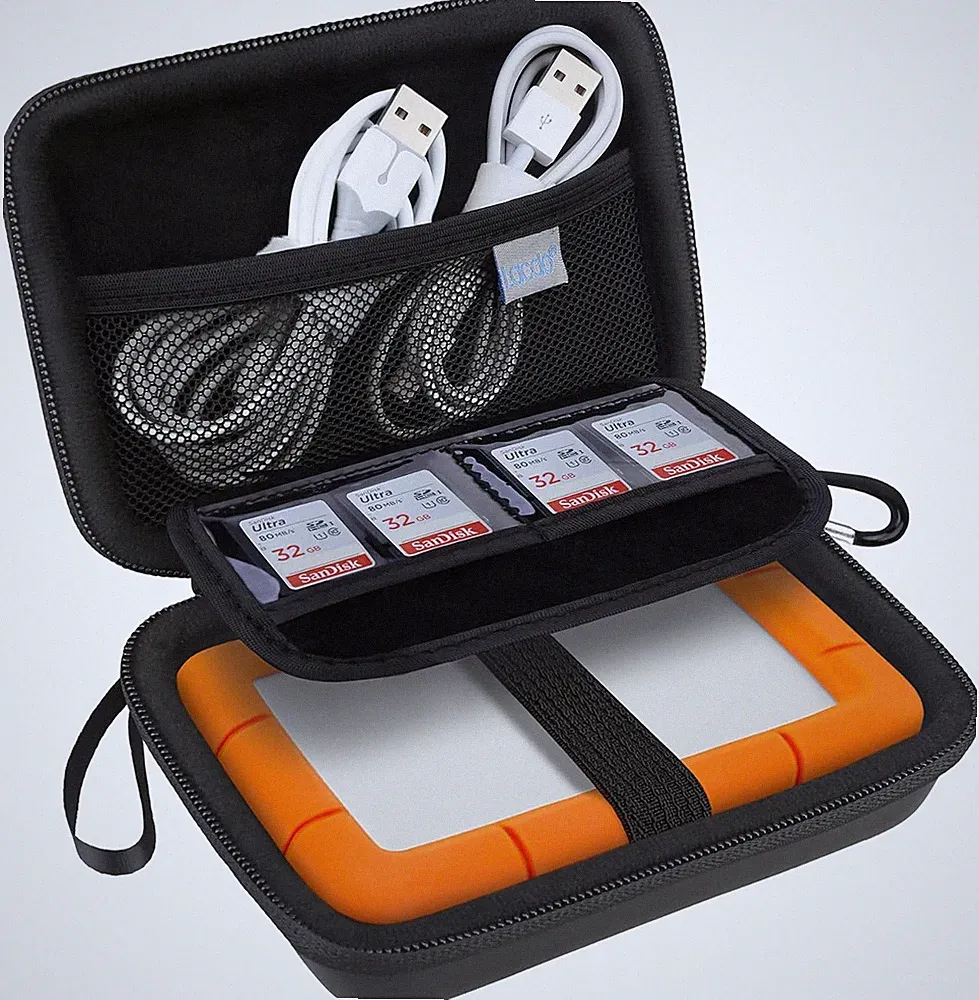 Lacdo Hard Drive Carrying Case for LaCie Rugged Mini/Rugged Thunderbolt Black