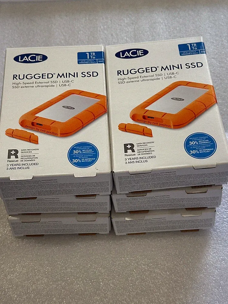 LaCie Rugged Mini SSD 500GB or 1TB Solid State Drive - USB 3.2 Gen 2x2