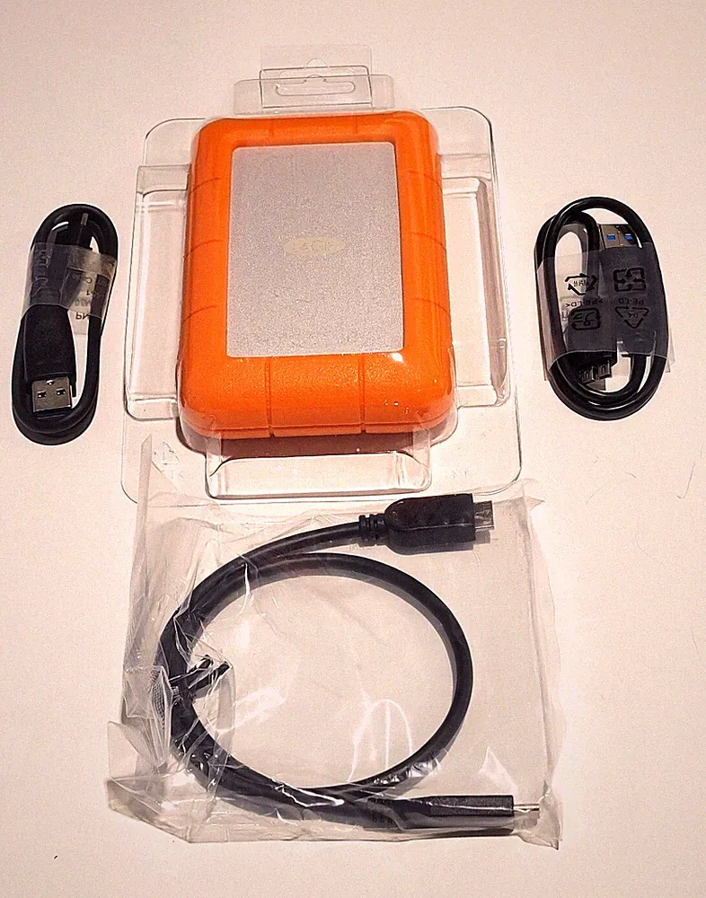 LaCie Rugged Portable UCB 3.0 Enclosure for up to 5TB 15mm thick SATA 2.5" HDD
