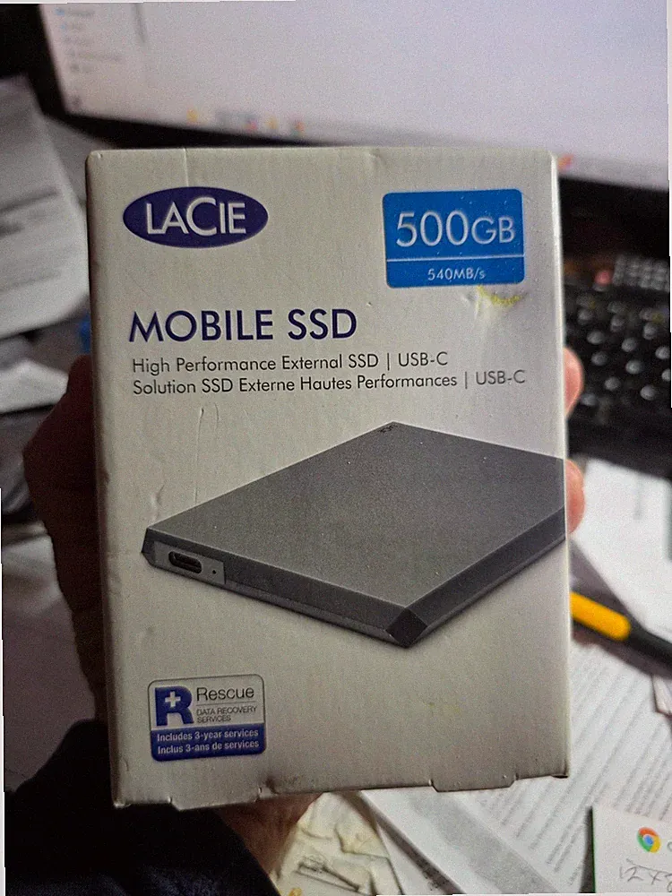 LaCie SSD High Performance USB-C 3.0 500 GB LRD0TUA 540 mb/s FACTORY SEALED